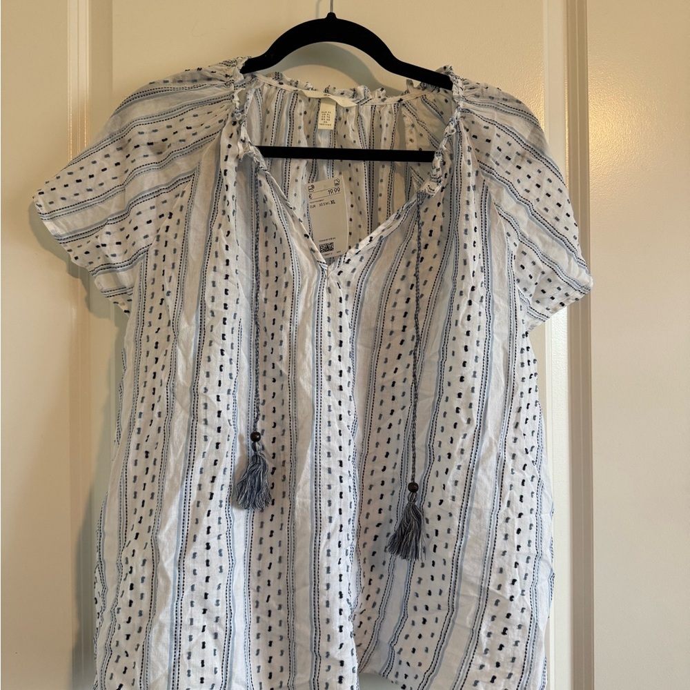 H&M Striped and Dotted Women's Top with Tassels